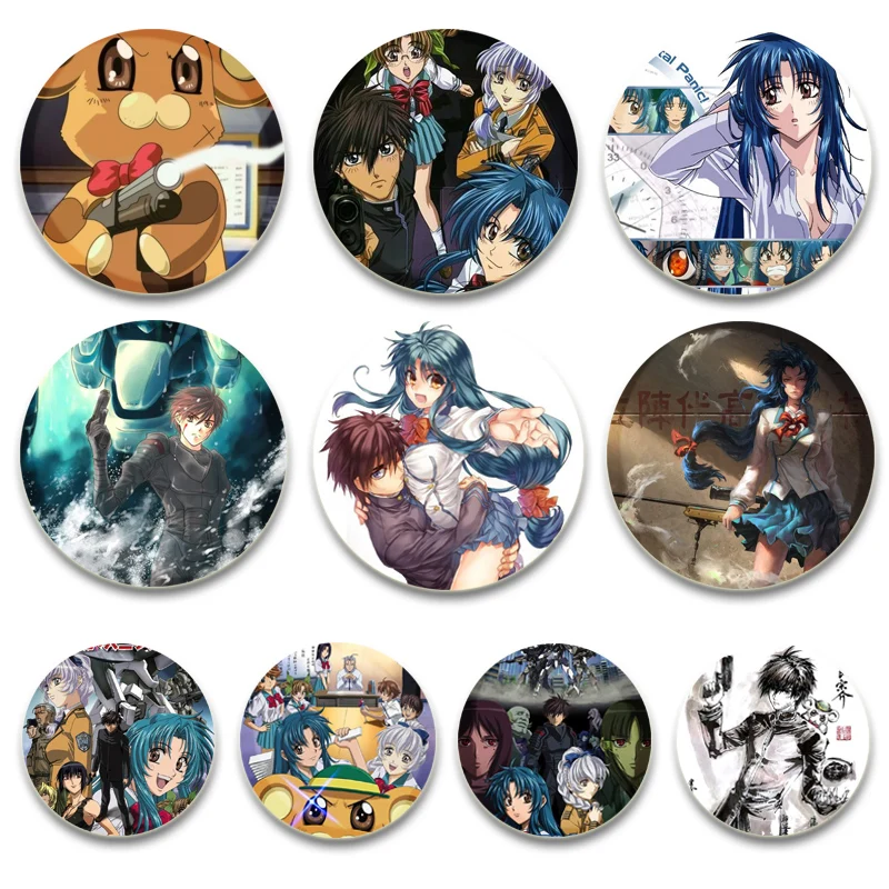 Full Metal Panic! Enamel Pins Anime Brooches Kaname Chidori Sousuke Sagara Cartoon Badge Backpack Hat Jewelry Accessories Gift