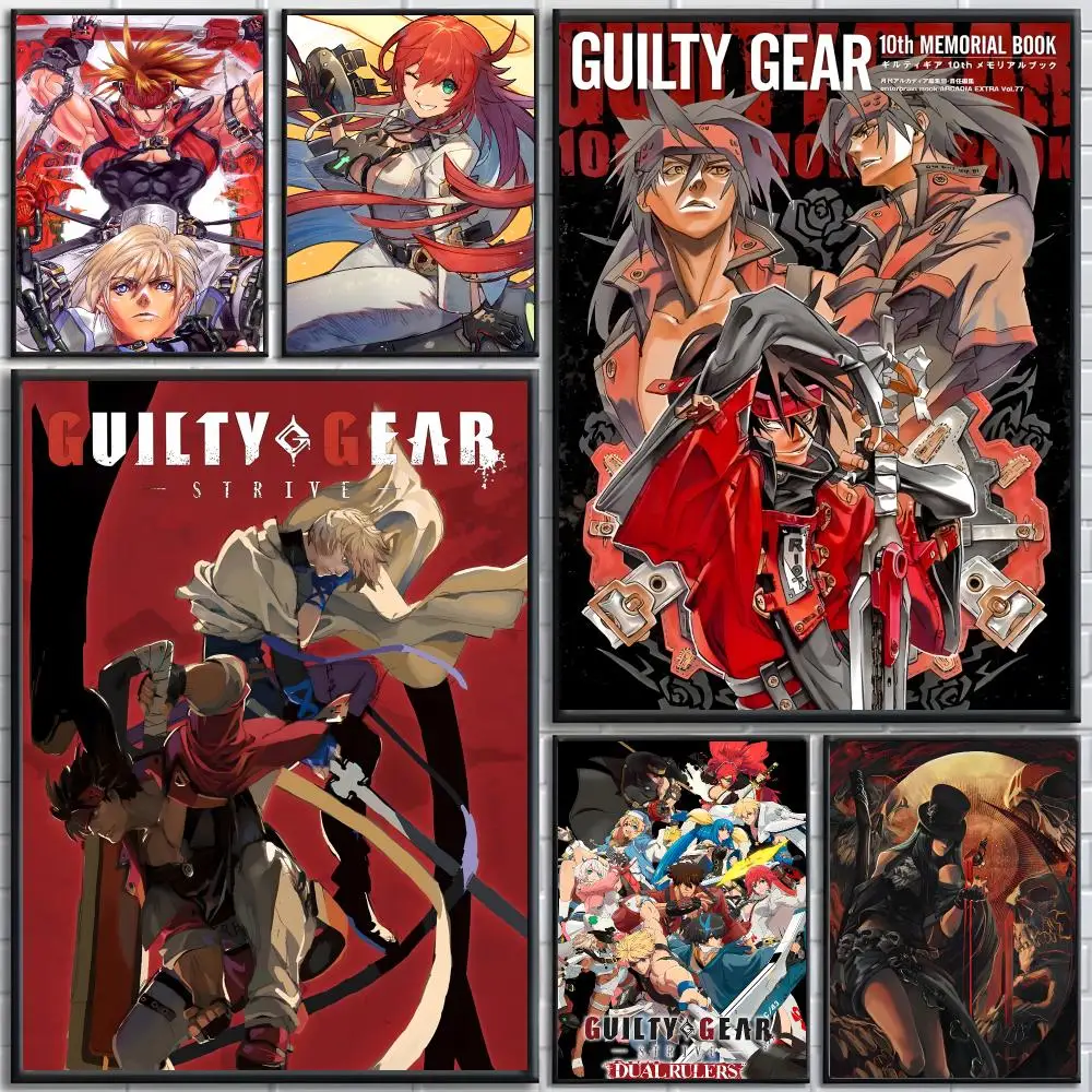 Video Game G-Guilty Gear Poster posters for bedrooms and living rooms high definition cartoon movie-themed wall art.