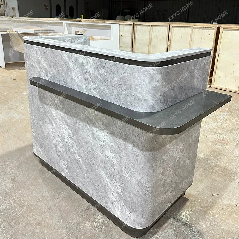 Company front desk water bar baking paint special-shaped simple bar table