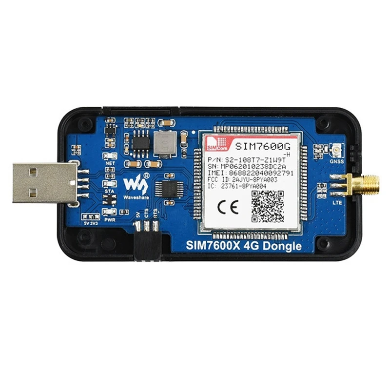 Modulo DONGLE Waveshare SIM7600G-H 4G un modulo di accesso a Internet per comunicazione globale Raspberry Pi GNSS