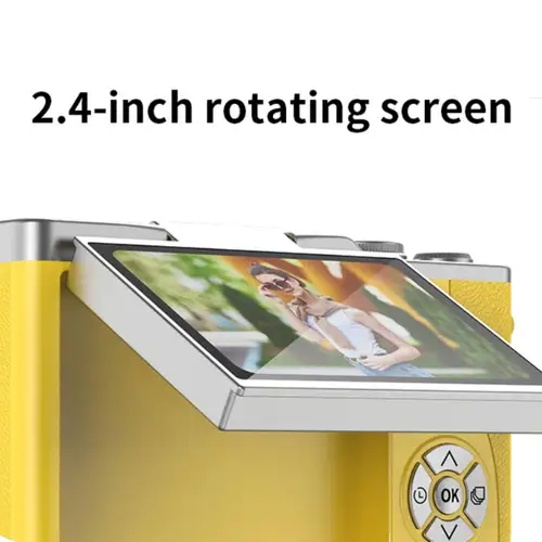 Imagen 2 del producto Cámara digital 4K CCD 180 °   Cámara Selfie con pantalla abatible, Zoom Digital 8X, cámara de fotografía Digital portátil de 48MP con tarjeta 32G