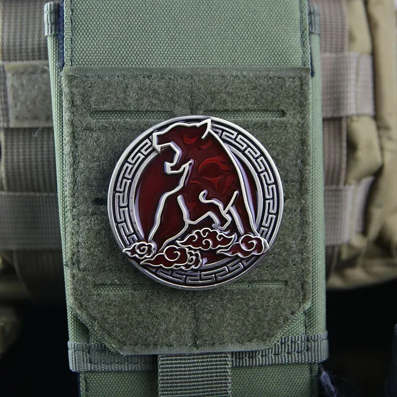 China Chic Metal Morale Badge Tiger 3D Hook and Loop Patches Tactical Armband Backpack Stickers