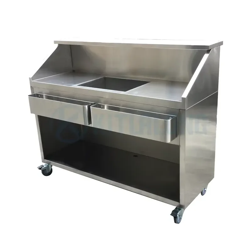 for Kittralon Custom British Stainless Steel Cocktail Bar Station Mobile Bartender Cart for Restaurant Hotel Food Shop New