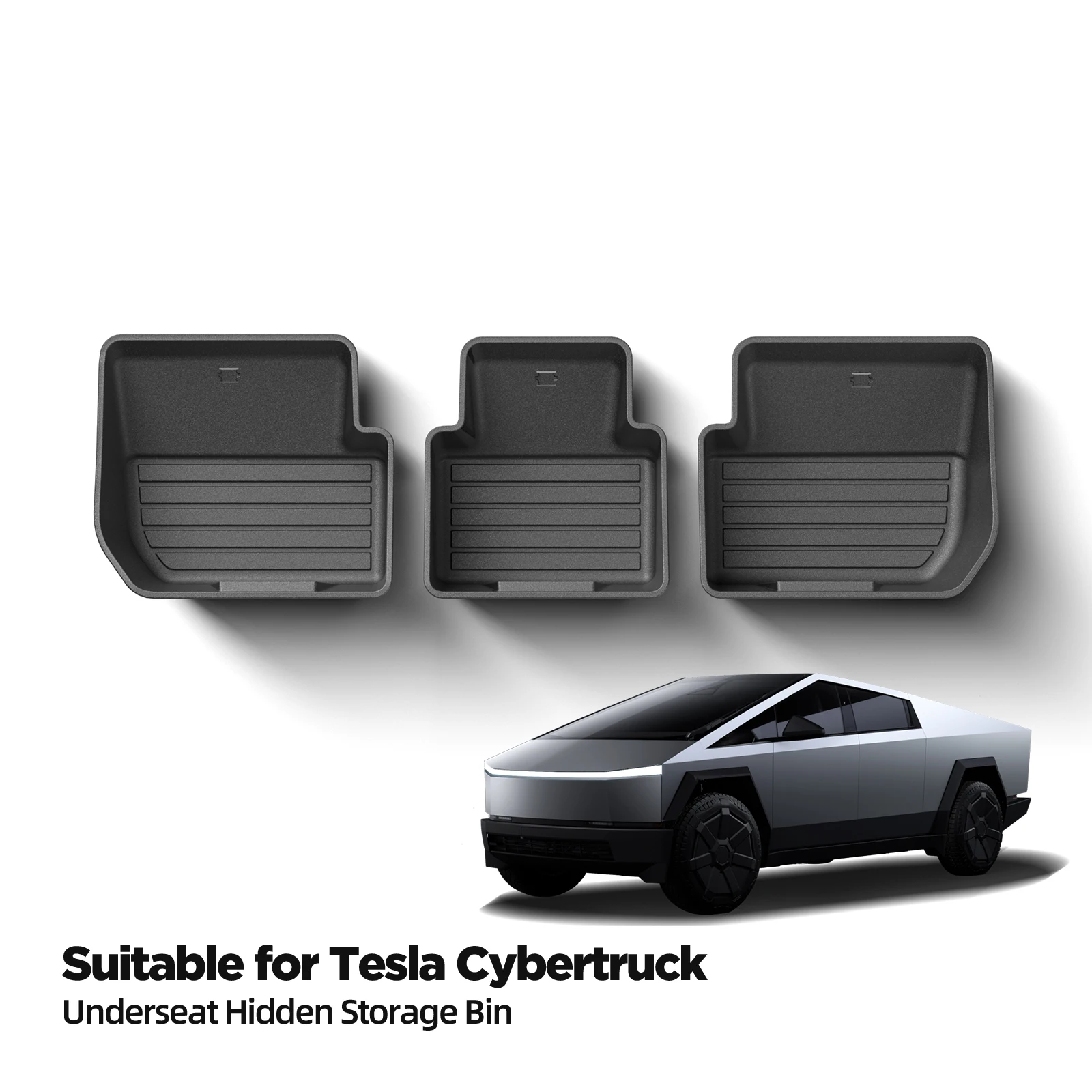 For Tesla Cybertruck 2024-2025 Under Seat Storage Box Car Interior Accessories Rear Seat Lower Box