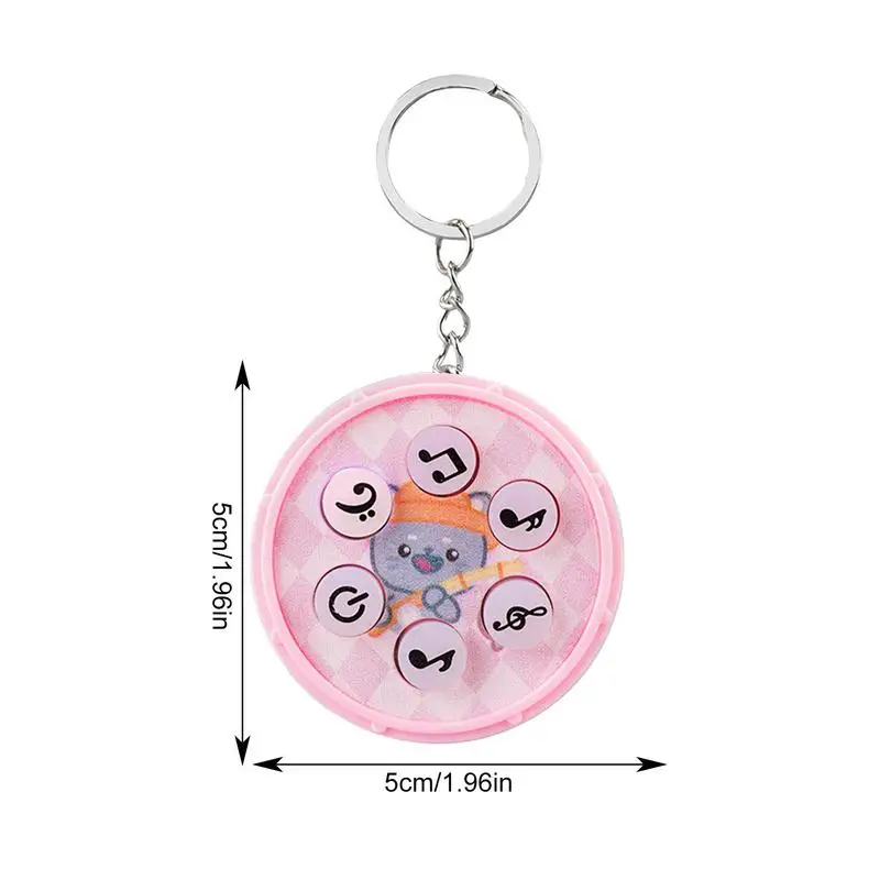 Stress Relief Keychain Lighted Electronic Drum Concentration Speed Game Keychain Relieving Stress Pop Fidget Keychain Improves