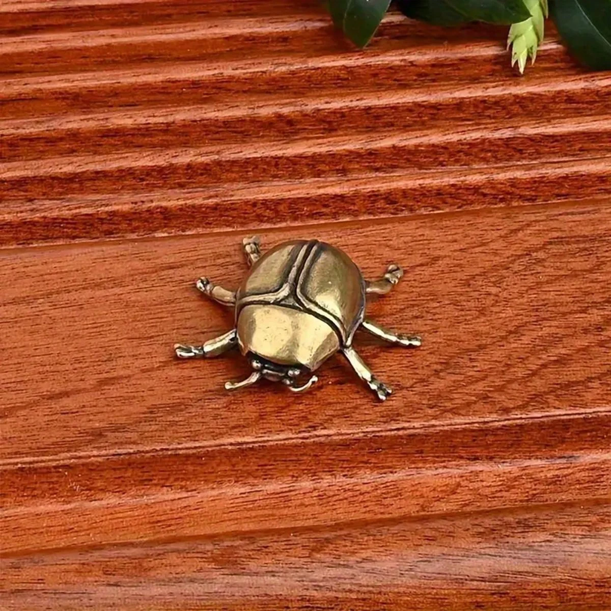 2PCS Brass Ladybug Small Ornaments, Pure Copper, Mini Insect Home Tea Table, Potted Plant Decoration, Ornamental Copper Handicra
