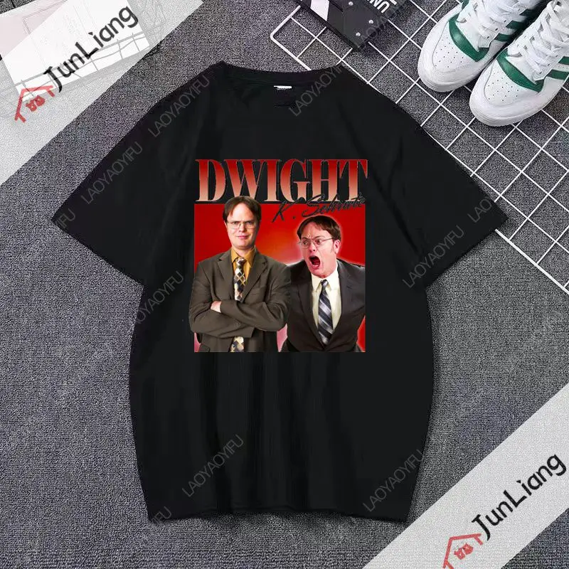 Dwight Schrute T-shirt Office TV Show Top Novel Short Sleeved Sailor Collar Women Men Fall/winter Funny Street Fashion Wear