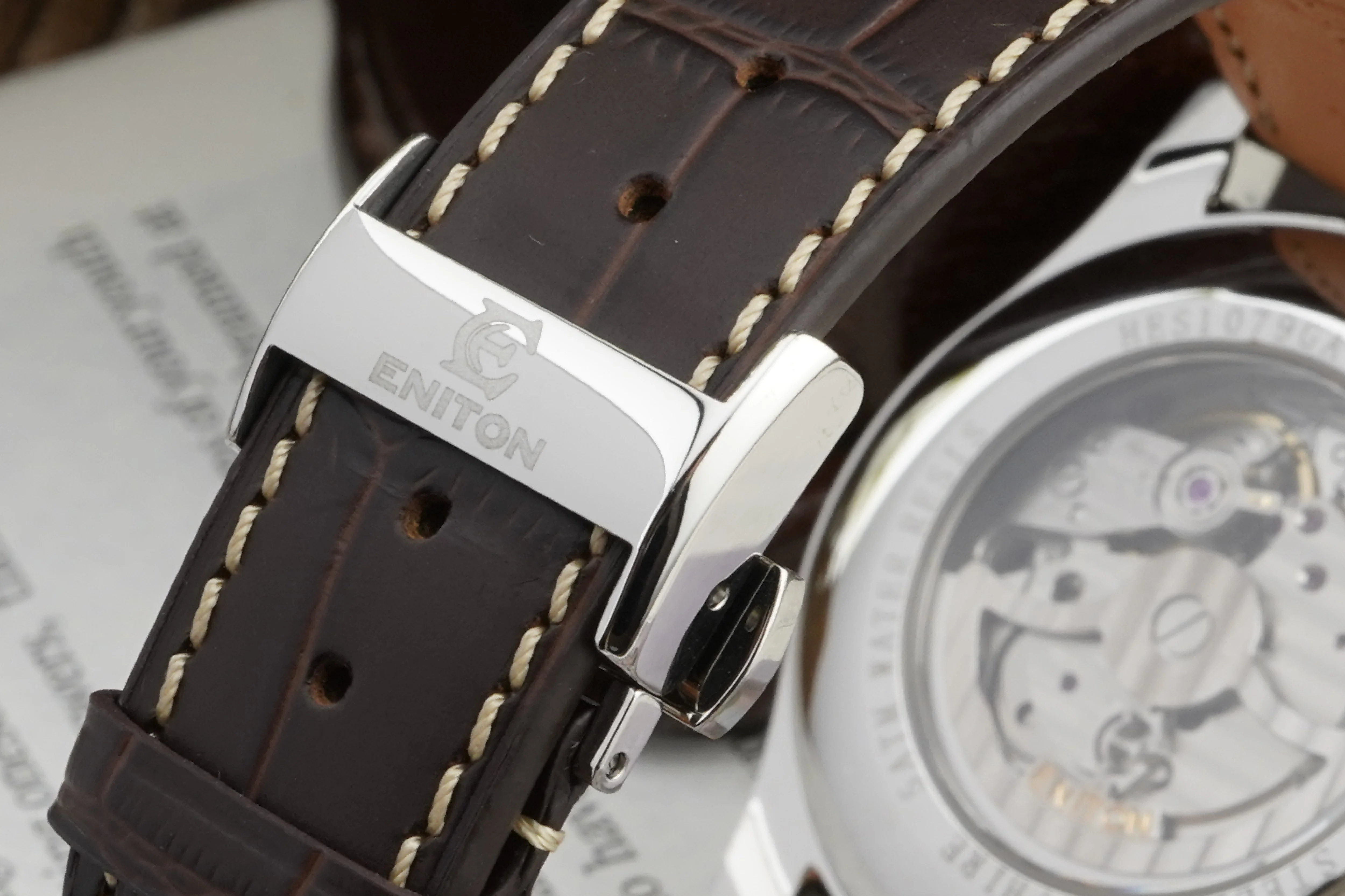 ENITON 41mm Round Business Luxury Sports Machinery Men's Watch High Quality Belt 8217 Automatic Movement 50m Waterproof