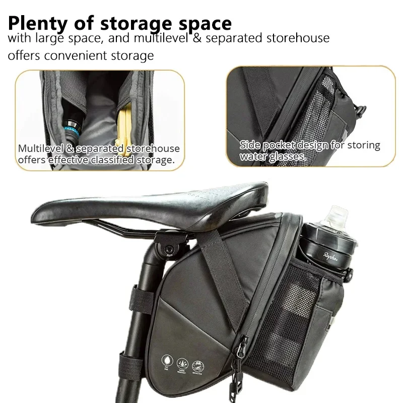 

1.5L Multi-functional Portable Waterproof Bicycle Bottle Bag Rear Seat Bag Mountain Bike Road Cycling Saddle Bag