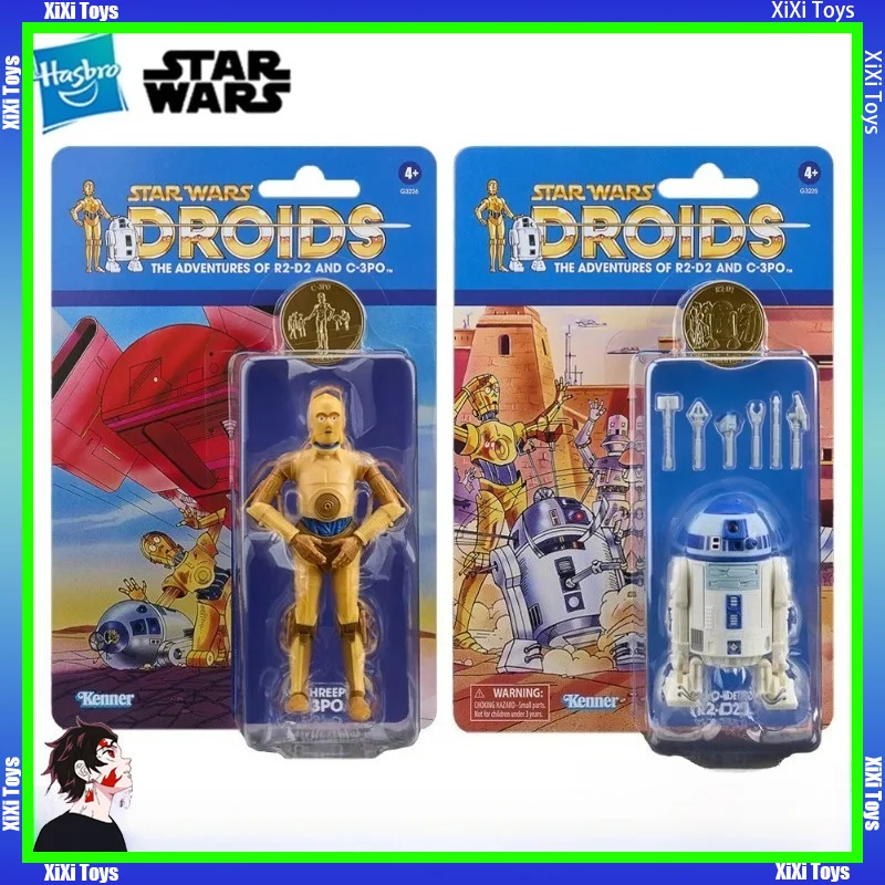 Figuras de acción originales de Hasbro STAR WARS The Black Series R2-D2 y See-Threepio (C-3PO) (con tarjeta inspirada en Kenner)