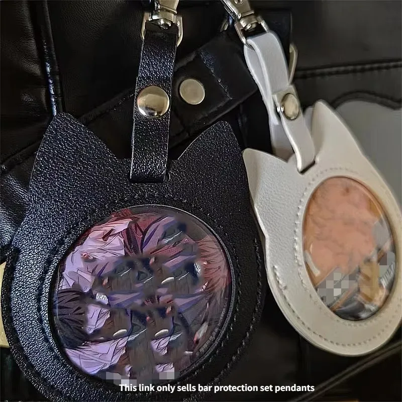 58mm Anime Bag Accessory Badges Transparent Display Pouch Portable Badge Storage Protective Case Cat Ears Round Badge Holder