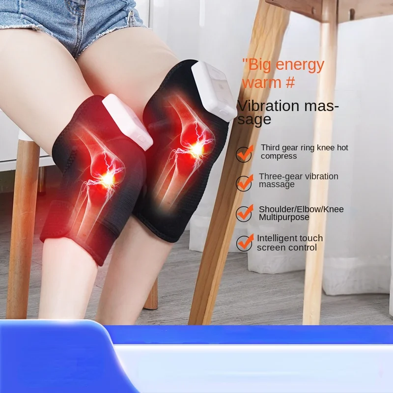 Aquecimento sem fio Joelho Brace Massageador, Luz vermelha velha perna fria, Terapia Home Electric Leg