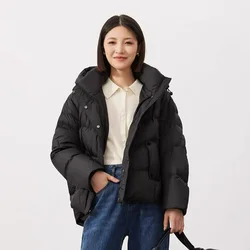 Women's Down Jacket Winter New Outerwears Thick Loose Warm Hooded Bread Clothes Solid Fashion Snow Wear Short Puffer Coats