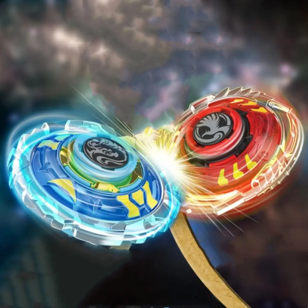 Creative Split Transforming Spinning Top With Launcher Metal Alloy Rotating Gyro Rope Turn 2 In1 Battle Gyro Kids Toy