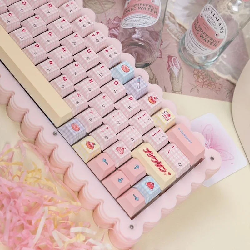 Mifuny-かわいいクッキーメカニカルキーボードキット,アクリルバタースタッキング,3モードガスケット,ホットスワップ,RGB,カスタムゲーミングキーボード,女の子へのギフト