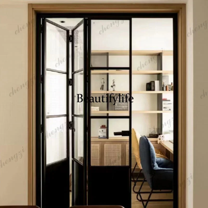 K153  Z183 Customization Factory Custom-Made Lightweight Soundproof Fire-Resistant Panoramic Glass Aluminum Double-Folding Doors