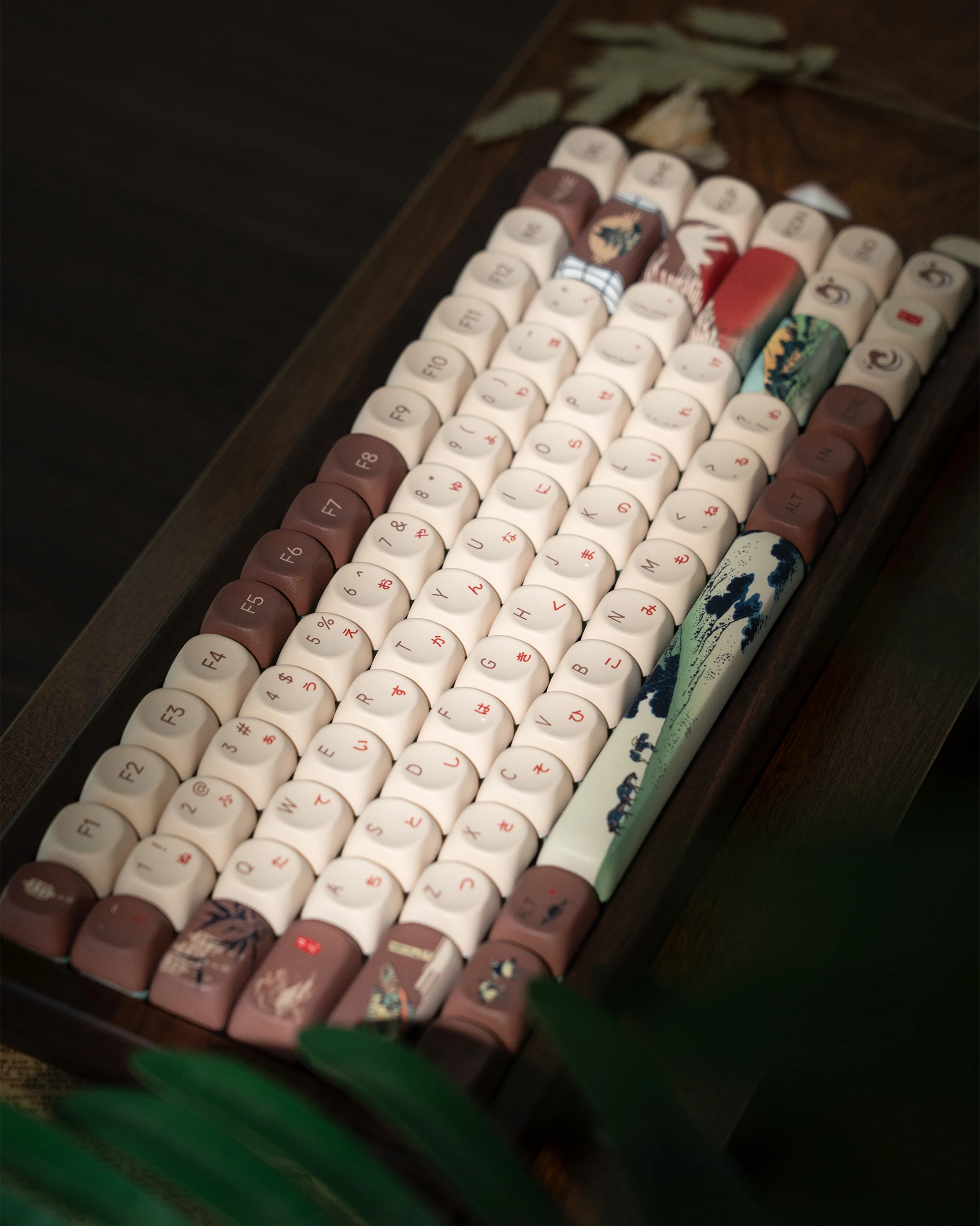 مجموعة أغطية مفاتيح Womier 132 Keys MOA Profile UKIYOE Dye-Sublimation PBT لمفاتيح Cherry Gateron MX لوحة مفاتيح الألعاب الميكانيكية #5