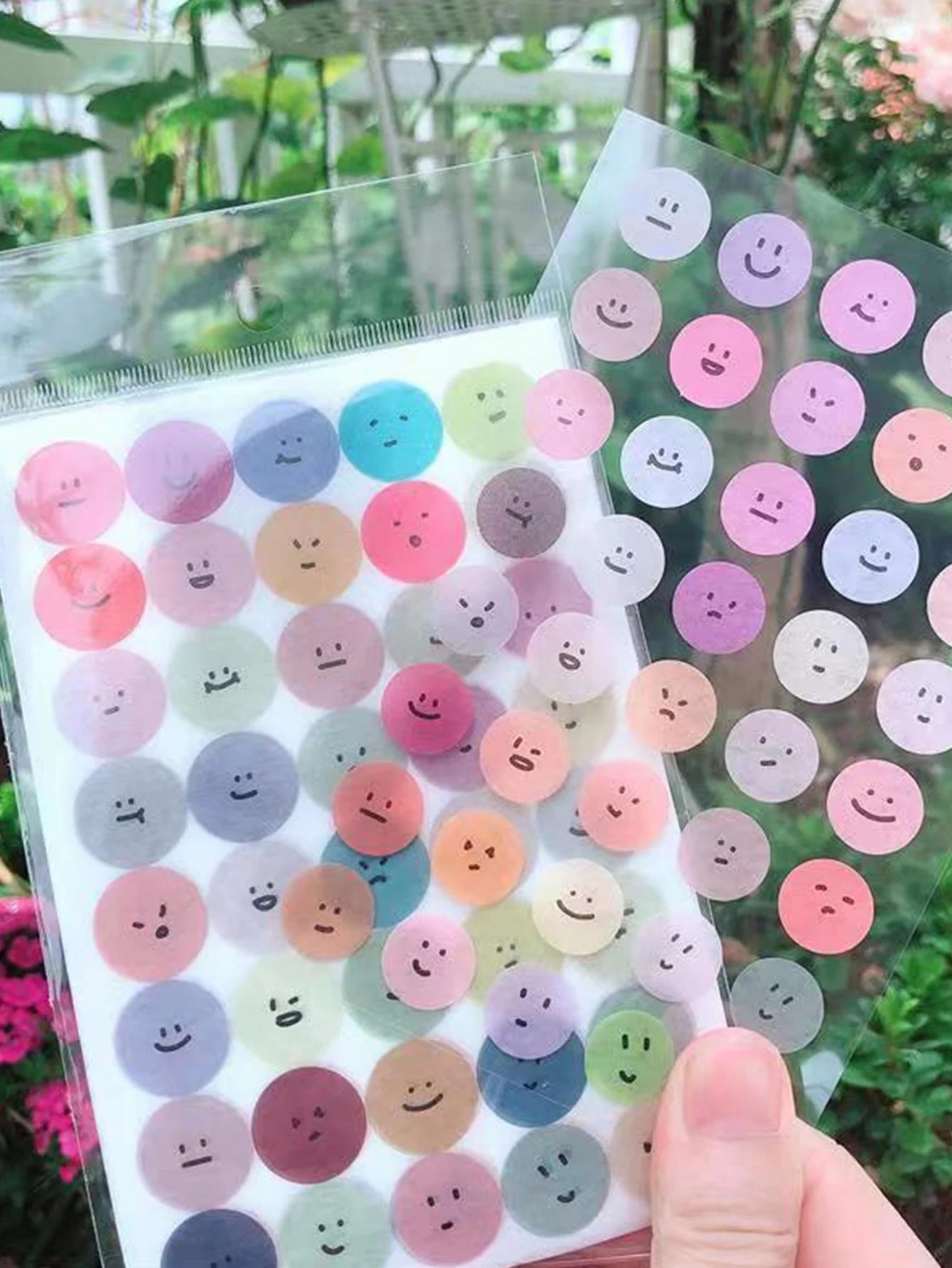 Cute Mood Doodle Round Stickers, Multi-colored Smile Face Gift Sticker, Cup Decor Stickers For Holiday Gifts Stationery Decor