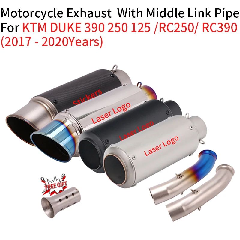 51mm Motorcycle Exhaust System Muffler Escape Modified Middle Link Pipe For KTM DUKE 125 250 390 RC390 RC250 2017 18 2019 2020