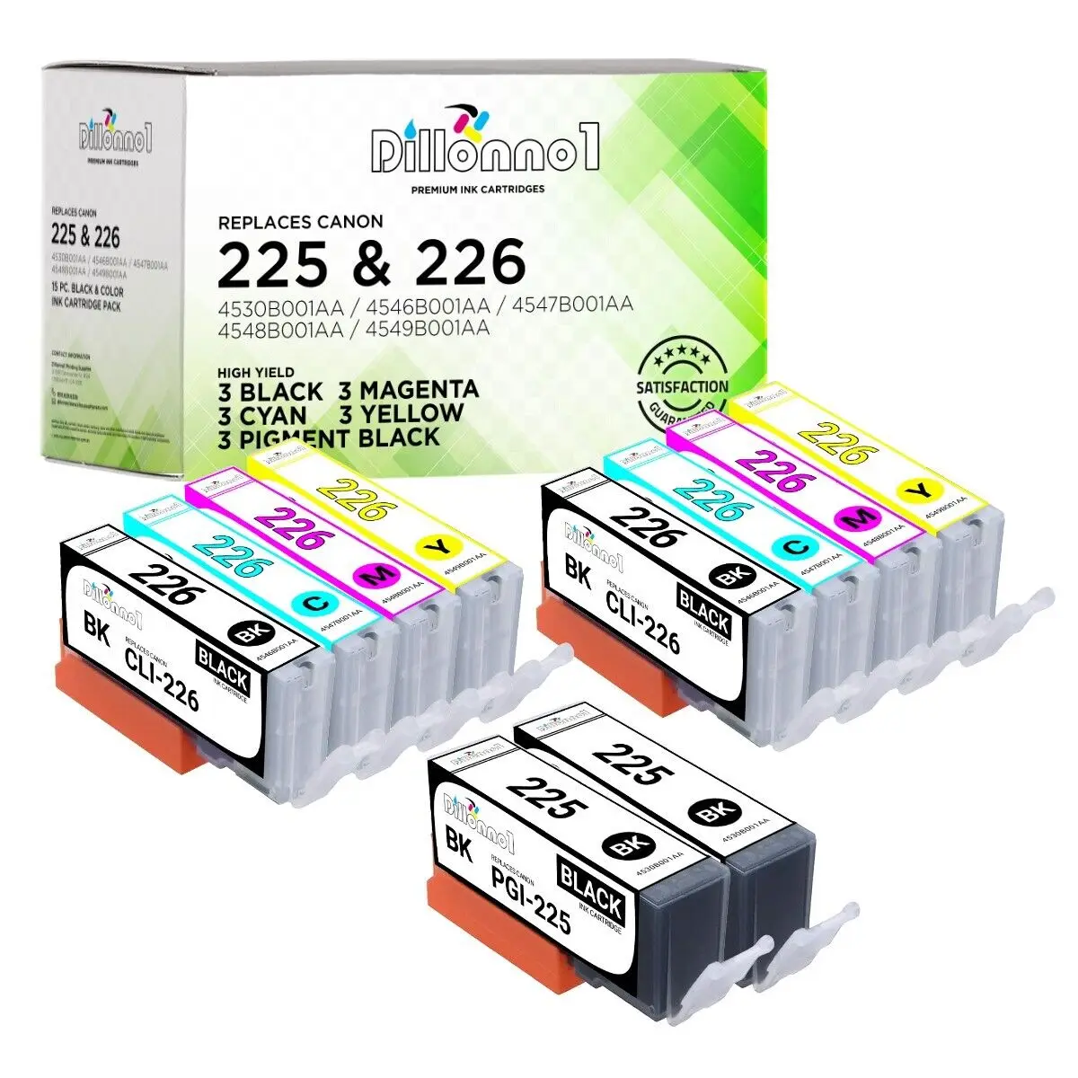 10 Pack PGI-225 CLI-226 Ink Cartridges for Canon PIXMA MG5120 MG5220 MG5320