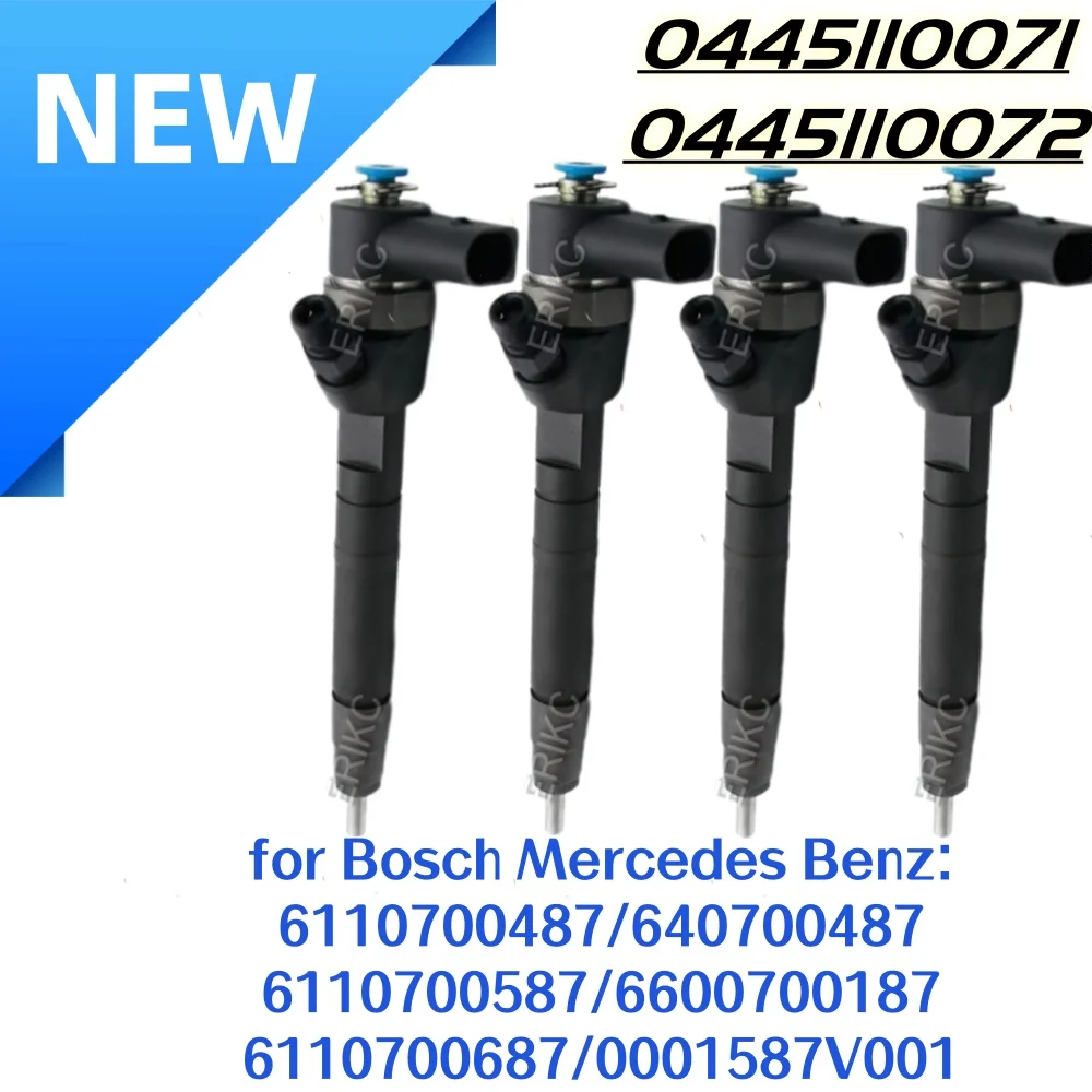 

0445110072 0445110071 Diesel Fuel Injector for Mercedes C200 E200 E270 2.2 2.7 CDI A6110700987 640700487 6110700587 6110700487