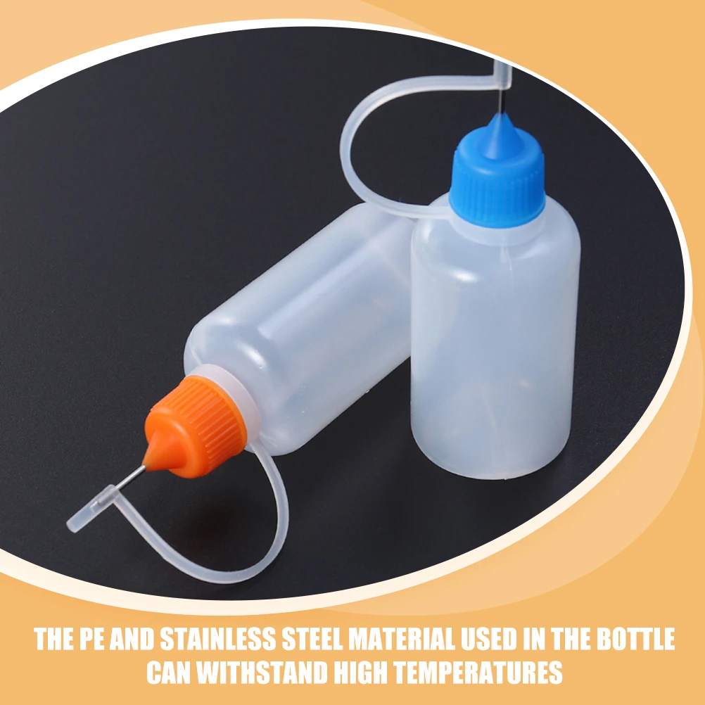 

25pcs Applicator Bottles Paper Crafting Fine Tips Glue Bottle Small Needle Design Reusable Liquid Dispenser PE Material