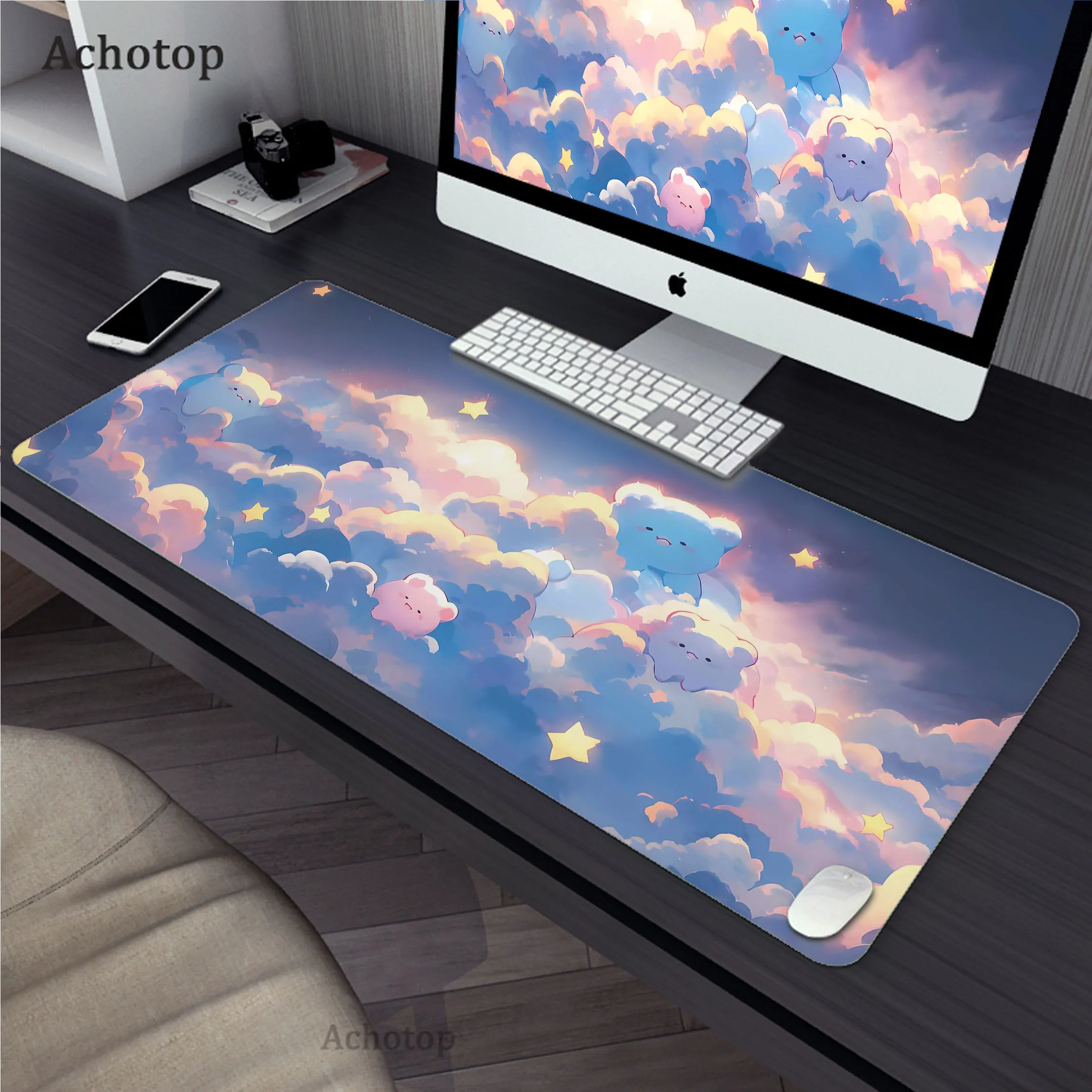 

Kawaii Cute Cat Color Mouse Pad Gaming Mousemat Large Desk Mat Pc Gamer Accessoires Mousepad Speed Keyboard Pads XXL 90x40cm
