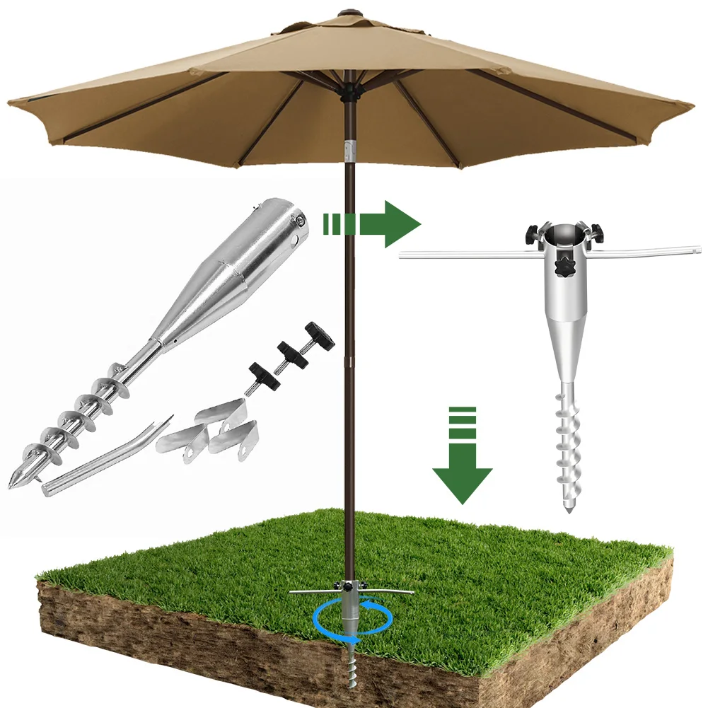 

Beach Umbrella Sand Anchor Heavy Duty Metal Umbrella Stand No Dig Portable Umbrella Anchor Base for Outdoor Patio Umbrella Base