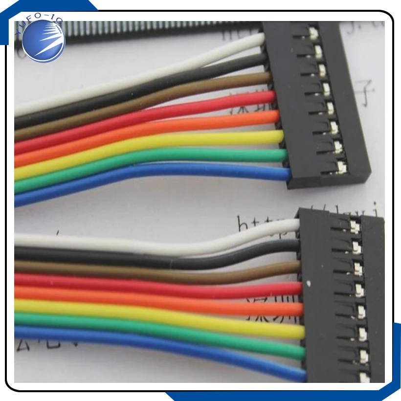 2pcs/lot DuPont wire 8P-8P Double headed 8P DuPont wire 20CM Du pont Cable 8Pin to 8Pin 200mm female to female
