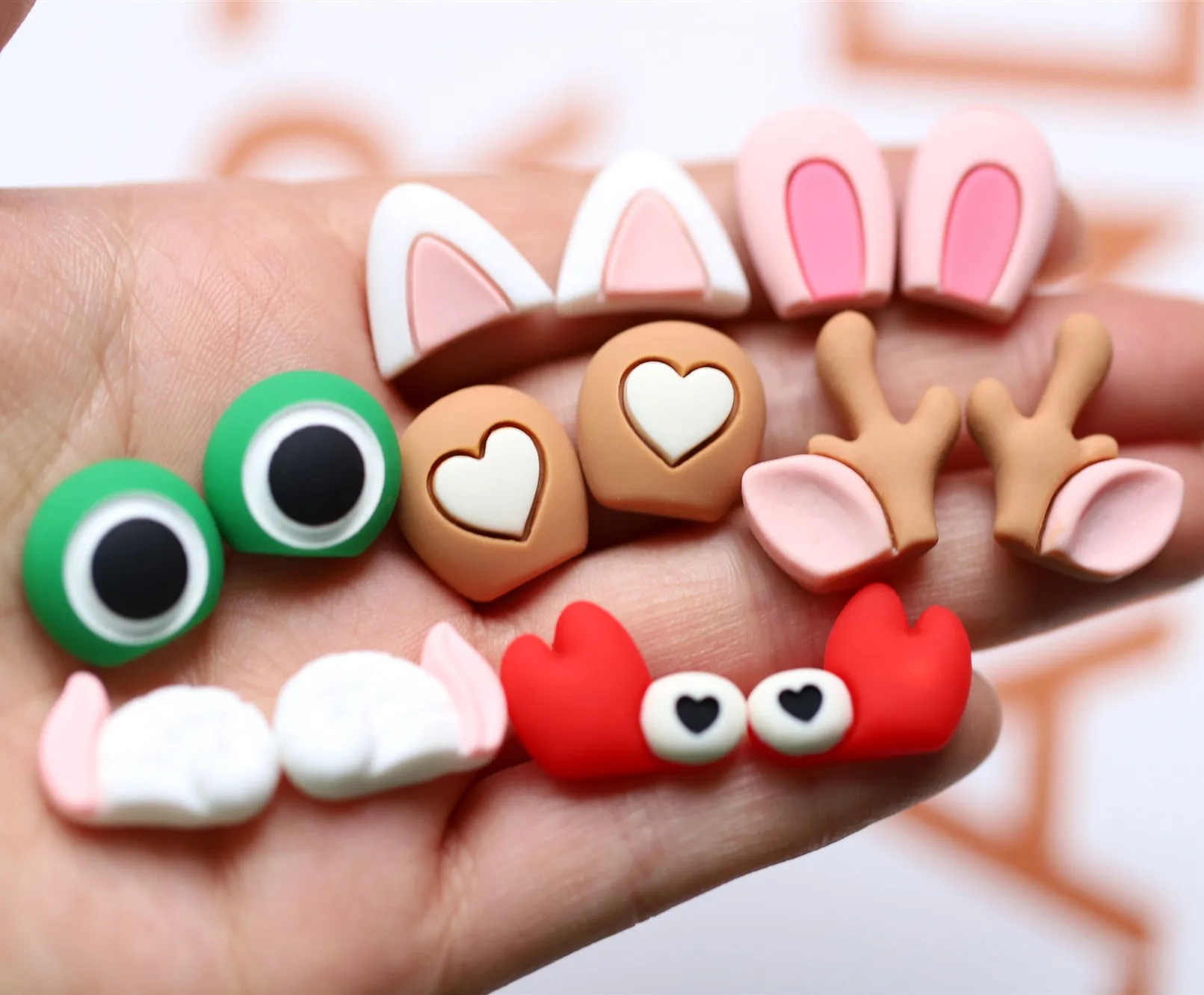 10Pairs/lot New Cartoon Cat Ear Resin Cabochon Flatback DIY Scrapbooking  Jewelry Party Hairpin Decoration kawaii  Accessories