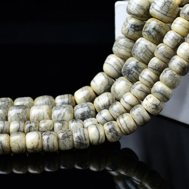 Cow semi-finished bone 108 Buddhist prayer bracelet necklace spacer beads