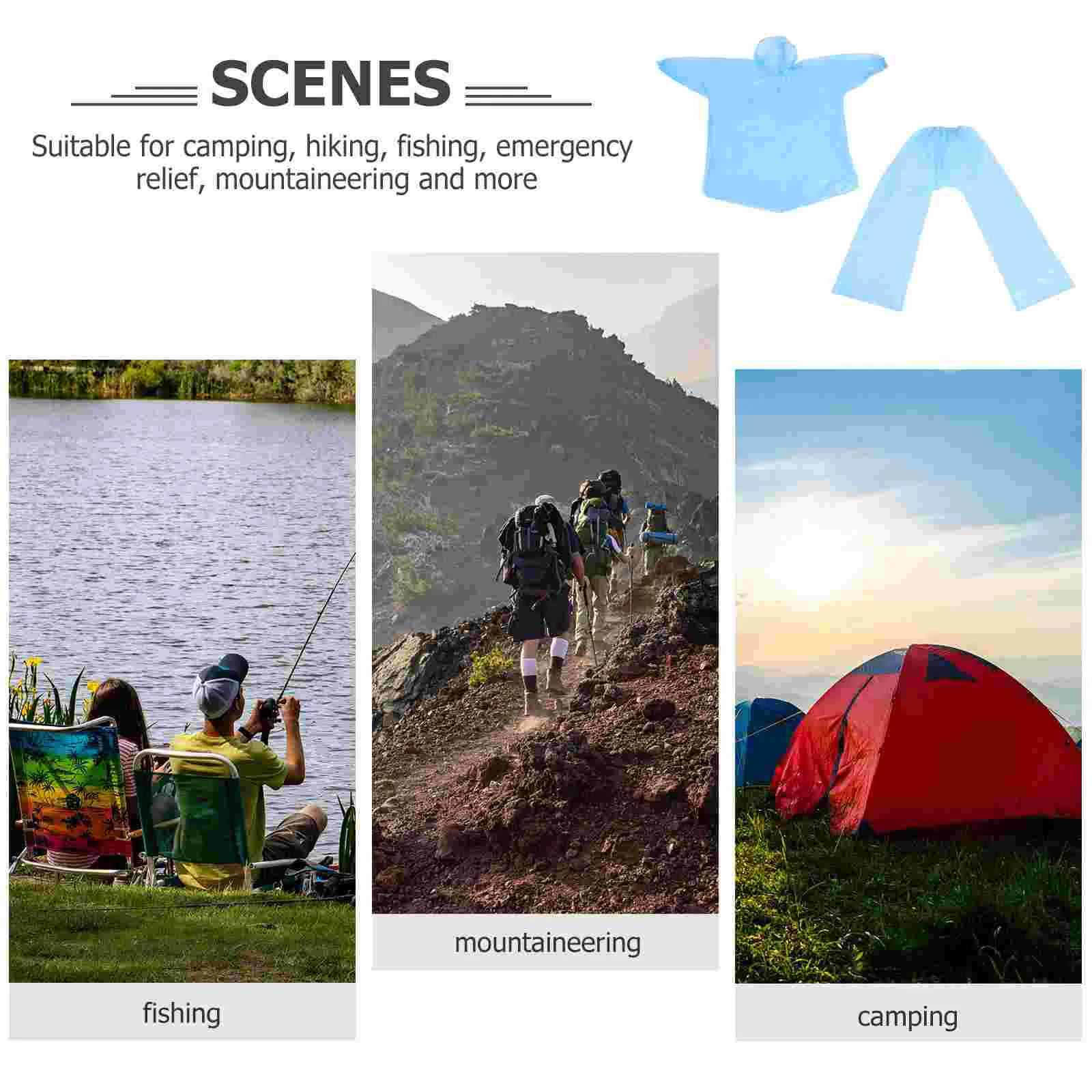 1 مجموعة المتاح قطعتين معطف واق من المطر الكبار يندبروف مقنعين معطف واقي من المطر للجنسين البلاستيك معاطف هوديي للرياضة التنزه Cyclin