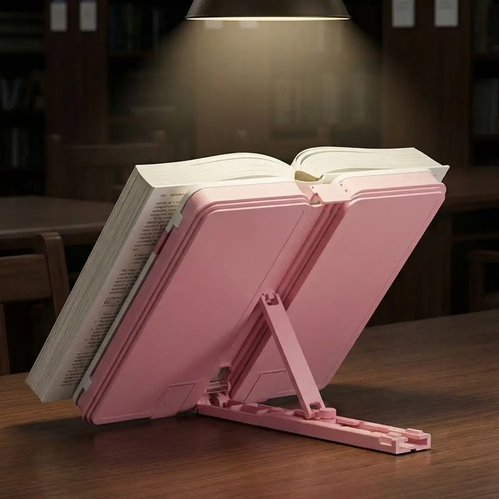 Immagine 6: Portapenne Pieghevole con Supporto per Lettura, Regolabile e Stabile, Libreria Multifunzione con Temperamatite, Astuccio di Grande Capacità