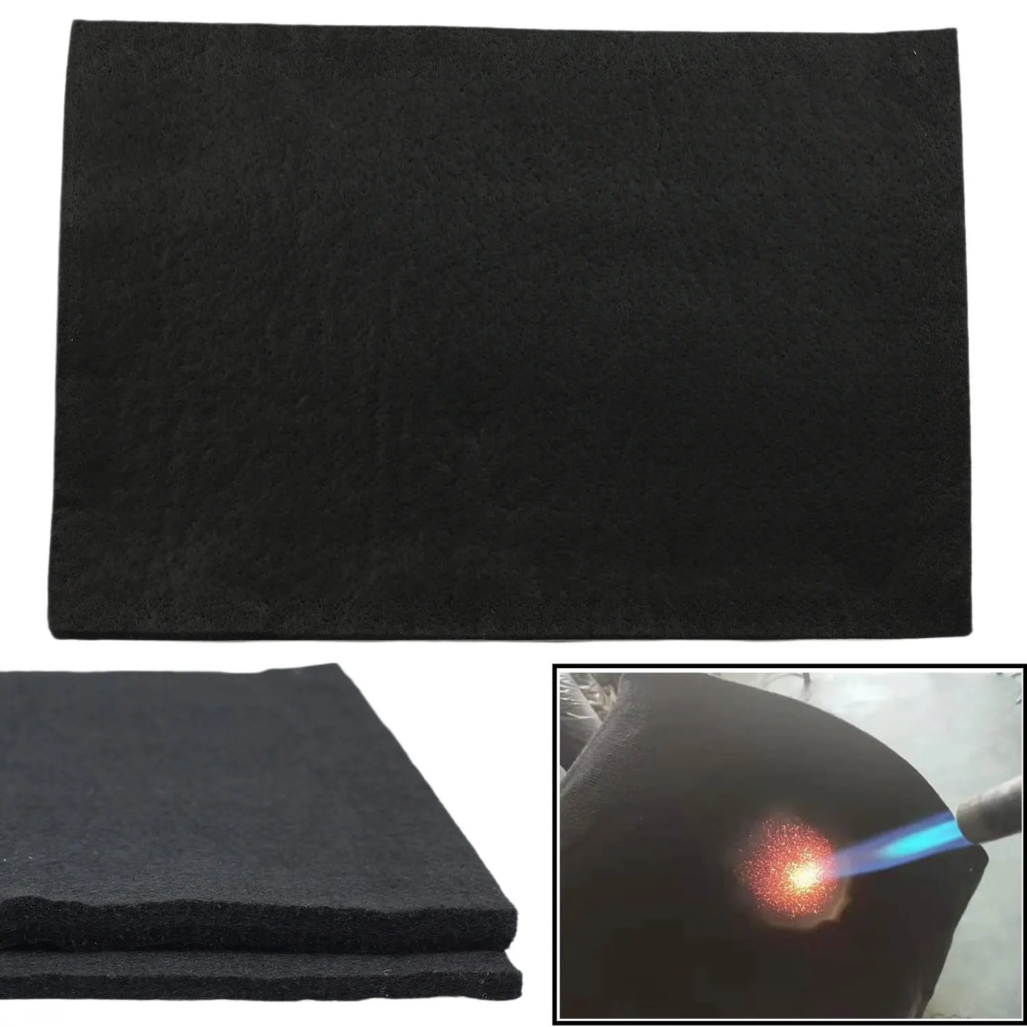 Pre-Oxidized PAN Fiber Felt Heat Resistant Pad, Fireproof Insulation Mat for Welding Soldering Fireplace Stove BBQ Protection