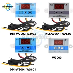 DM-W3001 DM-W3002 W3001 W3002 W3003 디지털 LED 온도 컨트롤러, DC12V DC24V AC110-220V, 온도 조절기 NTC 센서 프로브 포함