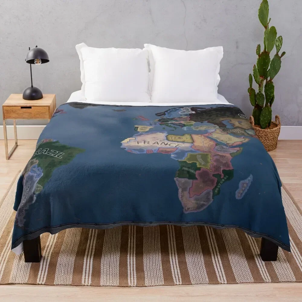 

Hearts of Iron 4 Map Throw Blanket Warm Comfortable Blanket Gift for Parents Friends
