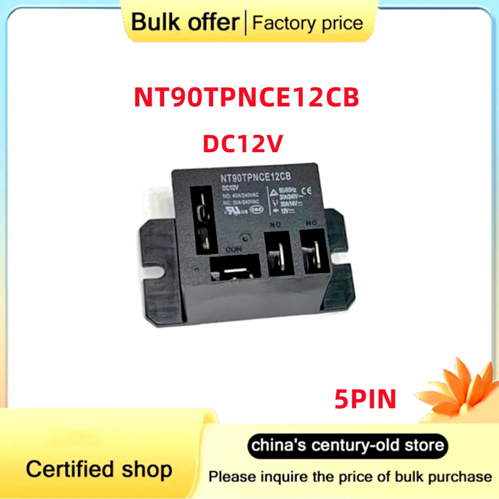 2-5PCS/Lot AC220V NT90TPNCE220CB Relay NT90TPHCE12CB DC12V air conditioning compressor relay 40A