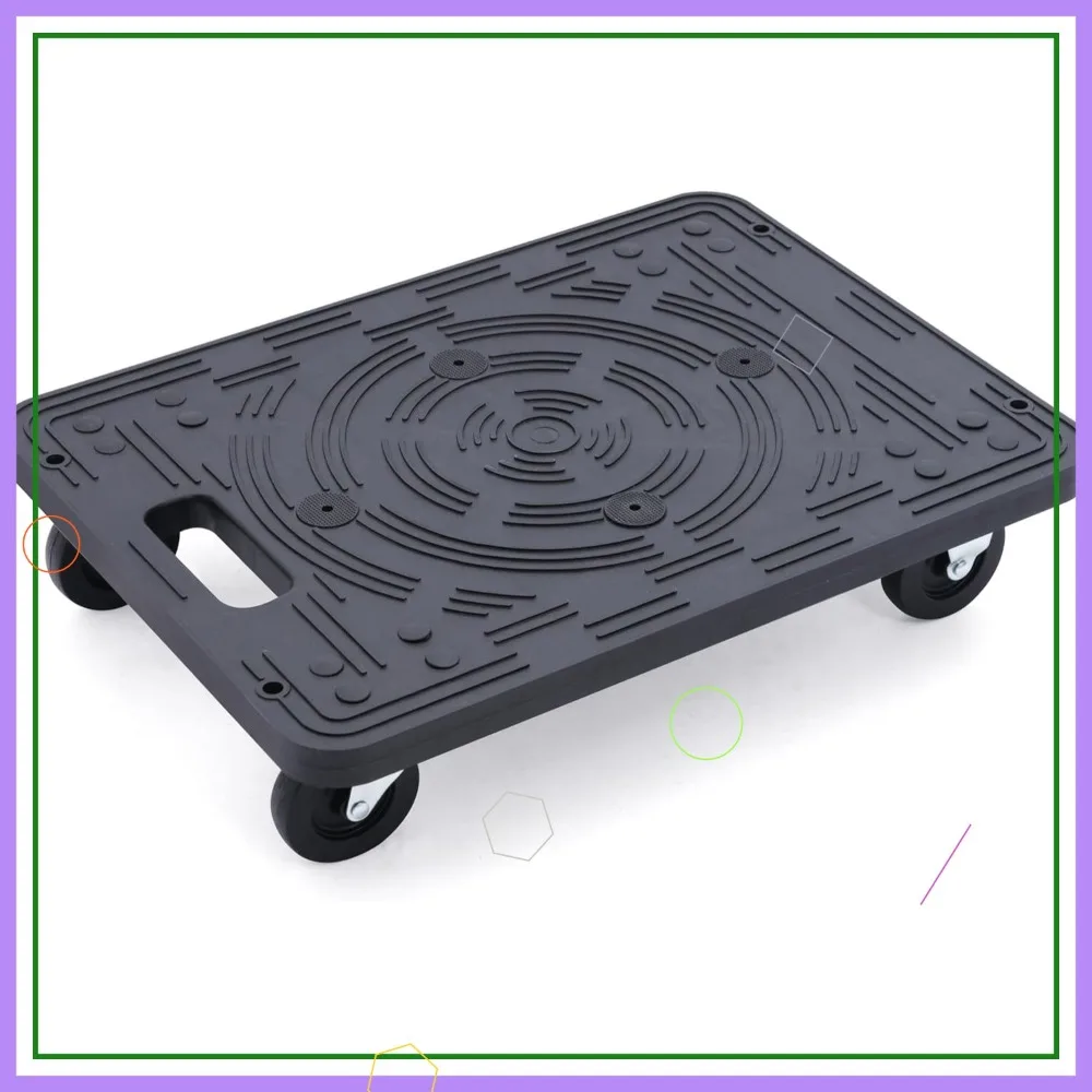 

Heavy-Duty Polypropylene Dolly with 200-lb Capacity, Black - Ideal for Moving and Storage