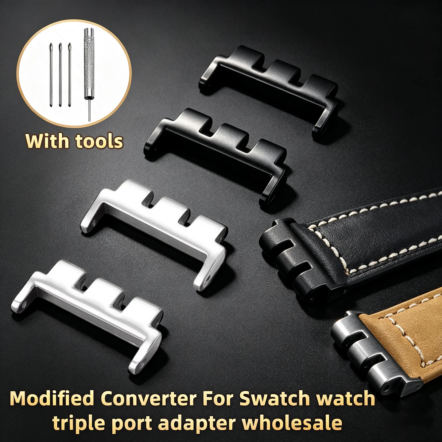 17/19/21mm Three-Lug Metal Strap End Link Connector Adapter Converter For Swatch Watch YCS YAS YGS IRONY Watch Accessories