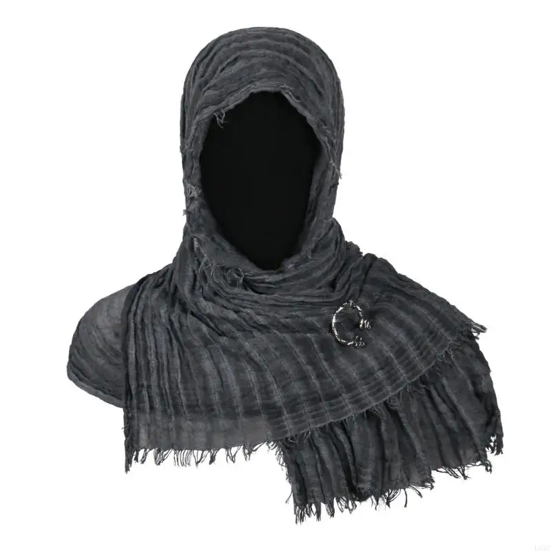 L5YC ギリシャ神ショルダーケープポスト黙示録的なラップスカーフローグカウルヴァイキングルネサンス衣装男性中世フード付きマント