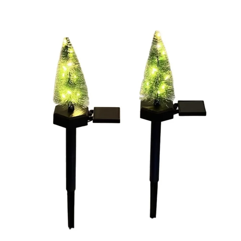 Simulated Solar Christmas Tree Lights Creative Waterproof Landscape Lawn Lamp Ground Mounted Warm/Colorful Light