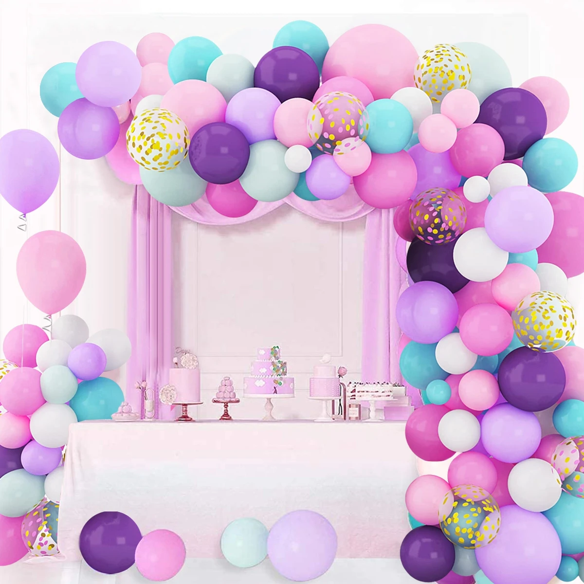 112pcs Unicorn Balloon Garland Arch Kit Confetti Latex Ballons Wedding Birthday Party Decor Kids Girl Baby Shower Gender Reveal