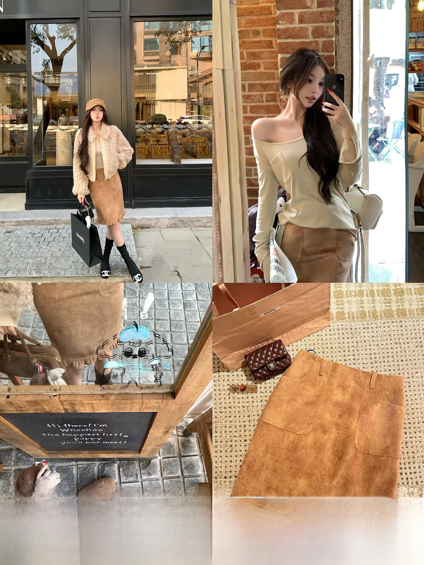 

Коричневая замшевая плиссированная юбка прямого кроя в стиле ретро, универсальная, для повседневной носки, для свиданий, осенне-зимняя, модная, в корейском стиле