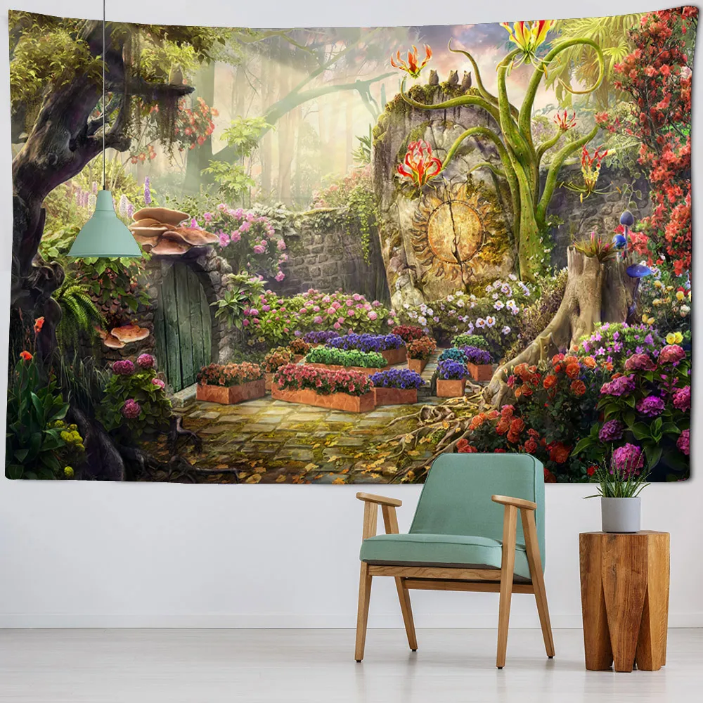 

Fairy Tale Fantasy Mushroom Tapestry Bohemian Home Decoration Blanket Hippie Children's Room Art Decoration Tapestry