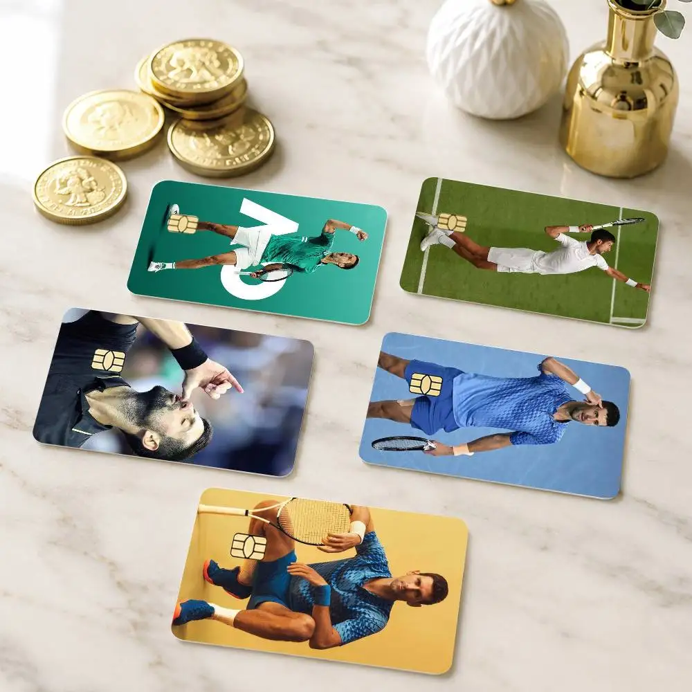 Pegatinas HD de tarjetas de crédito de las superestrellas del tenis de clase mundial Novak Djokovic, calcomanía para tarjetas de juego, pegatina impermeable con chip pequeño, regalo