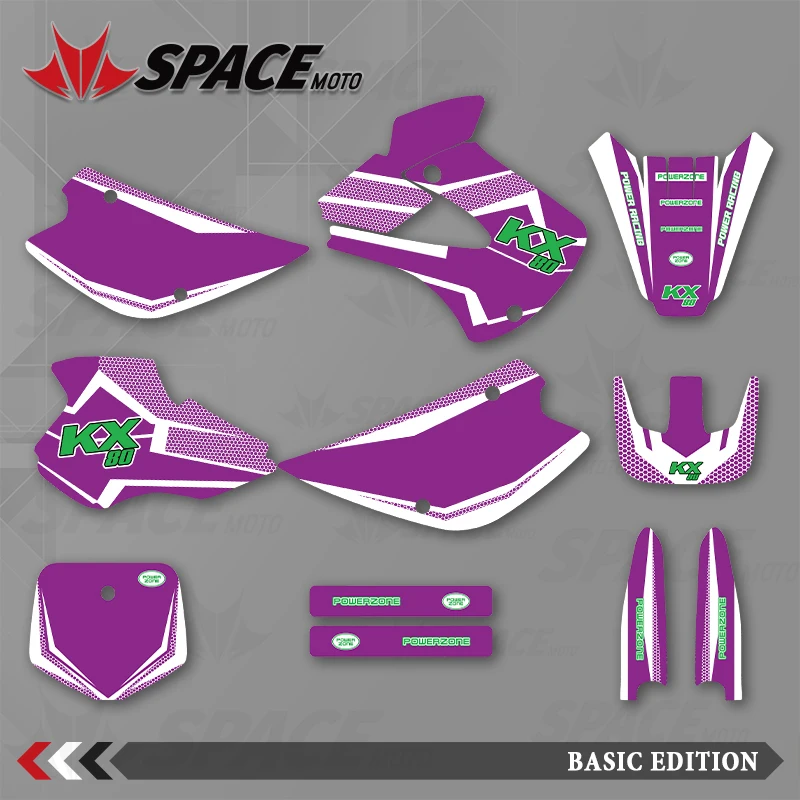 

SPACE MOTO графический фон наклейки наклейки мотоцикл для KAWASAKI 98-04KX80