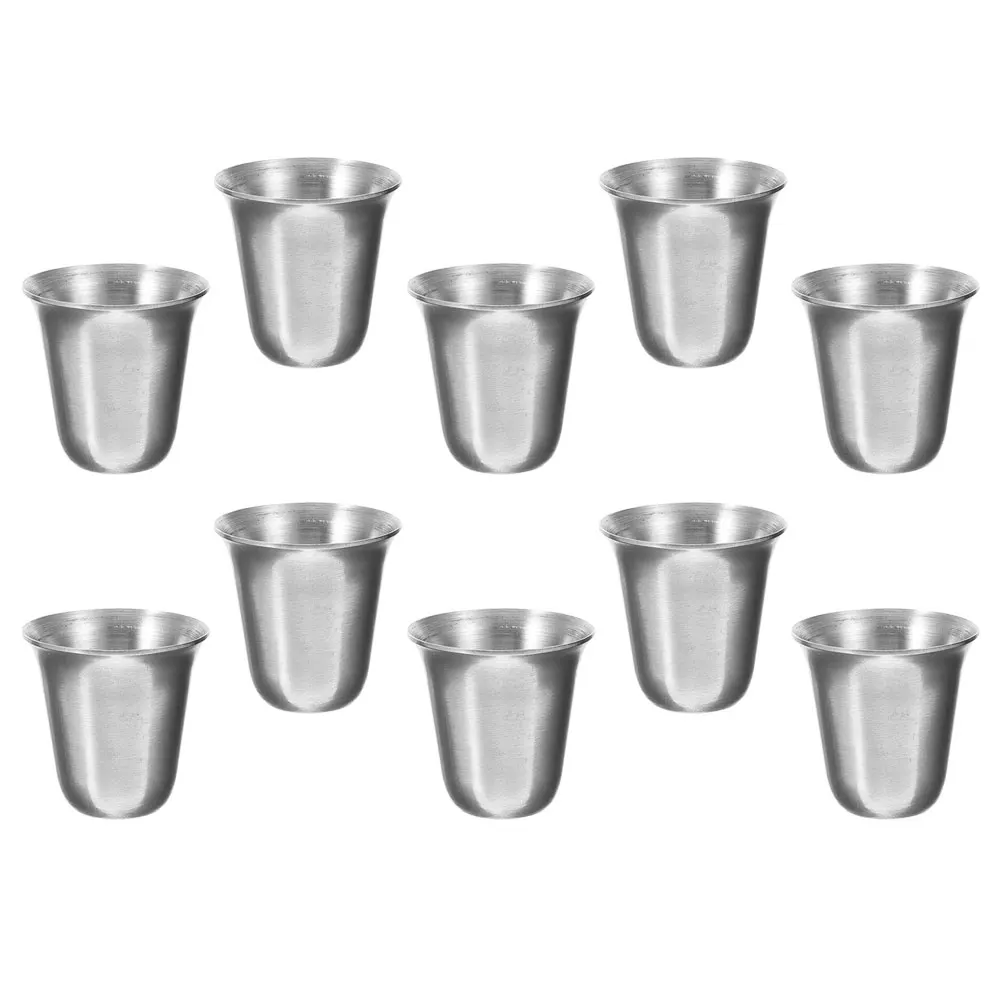 

10pcs Stainless Steel Communion Cups Drinking Metal Stackable Compact Religious Table Decor Multi Function Holy