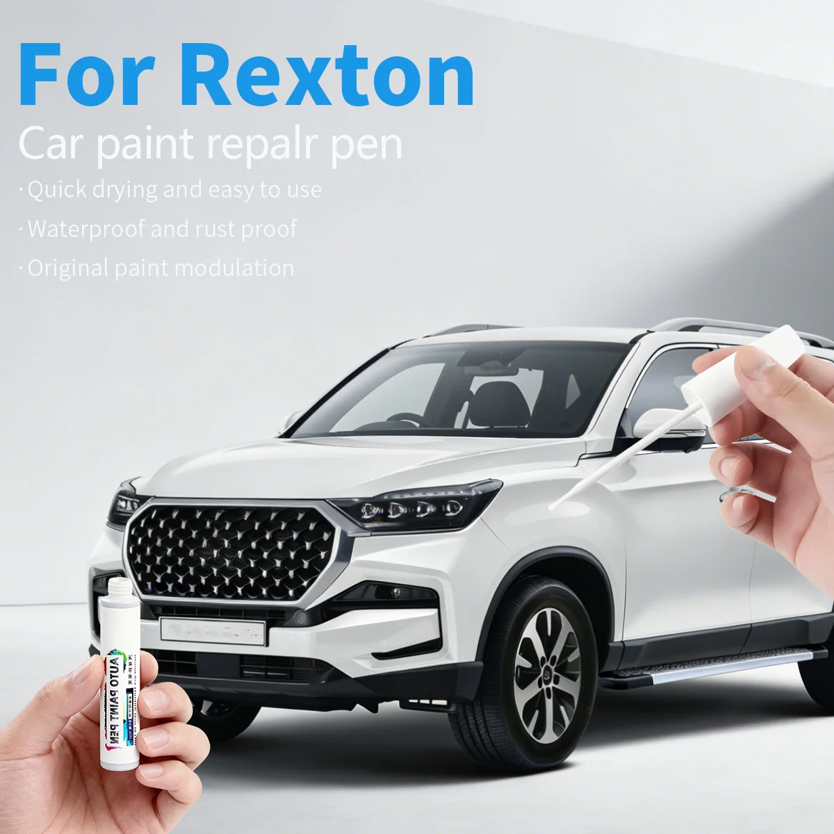 

Ручка-корректор для ремонта краски, средство для удаления царапин, аксессуары для автомобиля DIY, для KGM SsangYong Rexton, цвета: синий, серебристый, белый, черный, графитовый.