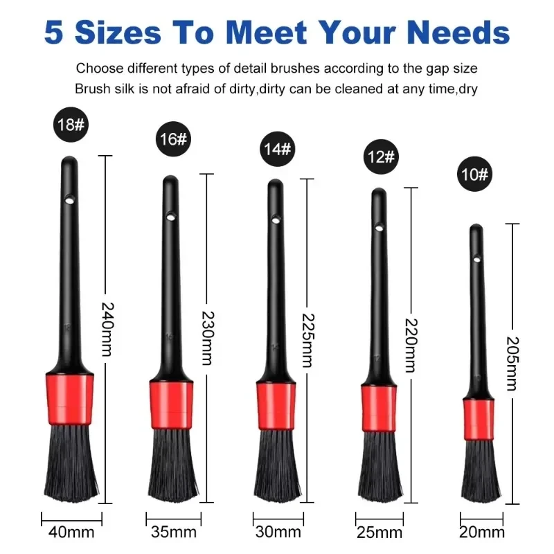 Multi Purpose Car Detailing Brush Kit Auto Interior Exterior Cleaning Brushes For Dashboard Air Outlet Wheel Rim