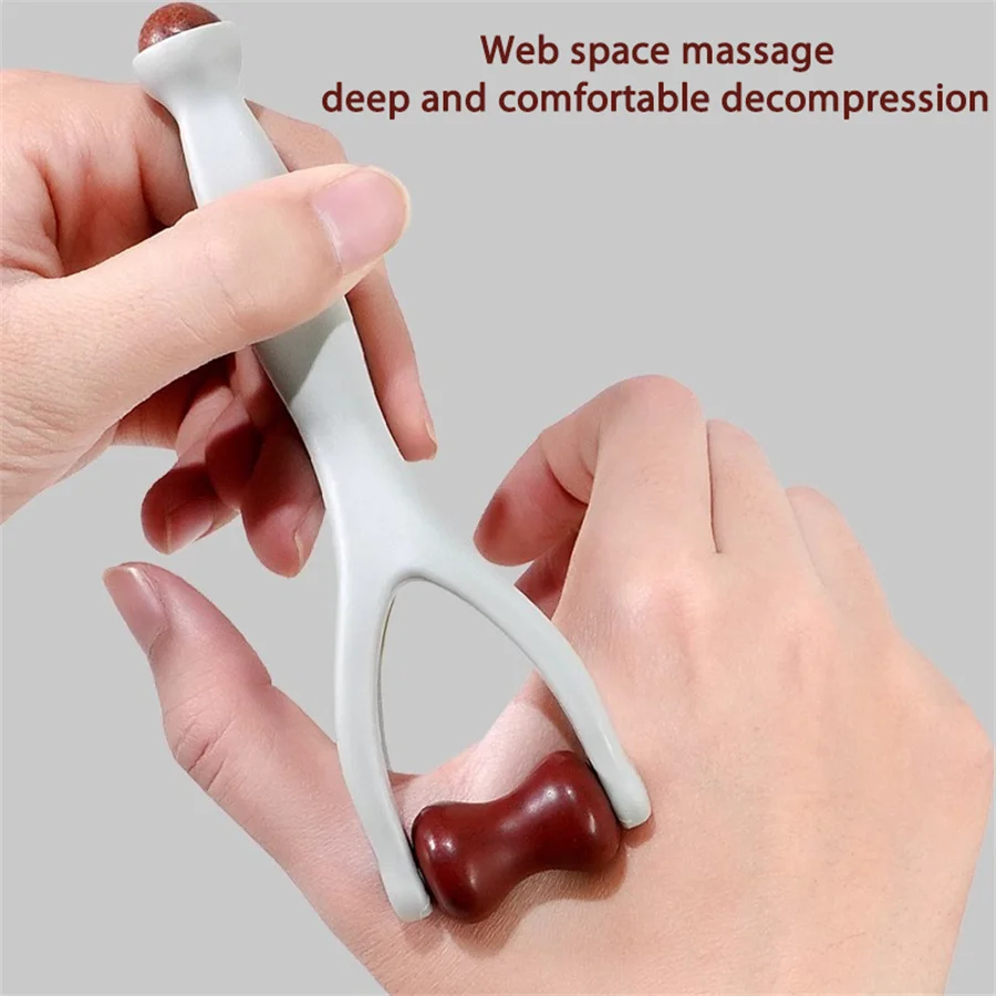 손가락 마사지 도구 레드 스톤 핸드 테라피 롤러 손 피로 완화 관절 자극 경락 마사지